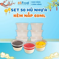Set of 50 Plastic Jars with lids 60ml for Panna Cotta - 6SFOOD