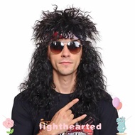 LIGHTHEARTED 70s 80s Rockstar Wig, Punk Fluffy Halloween Party Cosplay Wig, Long Curvy Mullet Wig