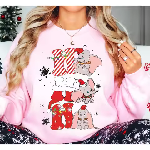 Disney Dumbo Christmas Sweatshirt for Women, Hot Selling in Autumn and Winter, Men's and Women's Cas