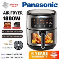 Panasonic Air Fryer 10L Large Capacity|1800W Power | Digital Screen Control | Viewable Windows丨10 Pr