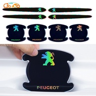 GTIOATO Laser Car Door Handle Protector Door Bowl Sticker Car Accessories For Peugeot 308 3008 5008 