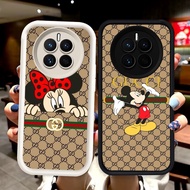 N87 Mickey and Minnie Silicone Black and White Casing for Realme 12 12X Plus Pro 5G Case