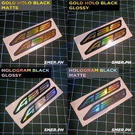 Yamaha ABS UV sticker Aerox v2/ NMAX 2pcs / 1pair  whitesticker hologram Smer.ph