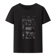 Military Grunt 14 Glock 17 1985 Patent Modal Print T Shirt棉