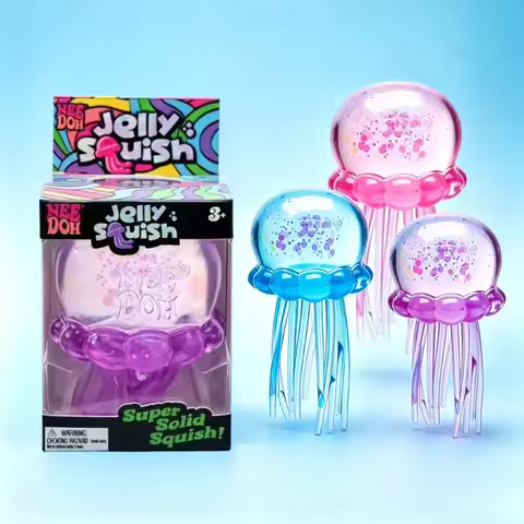 Fashion Nee Doh Jellyfish and Cube Squeeze Toys, Soft Jelly Sensory Stress Relief Toys NeeDoh
