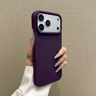 半包適用於蘋果12pro手機保護殼蘋果14plus15plus時尚簡約保護殼新款17系列手機保護殼-暗紫 iphone 17 Pro Max
