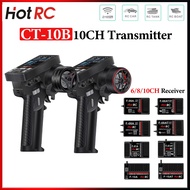HOTRC CT-10B 10CH Transmitter 2.4Ghz Radio Color Screen With 6/8/10CH F-06A F-08AT F-01A F-10AT Gyro