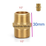 Double nipple Brass 1/ 2x1/2 double nipple 1/2x1/2 brass