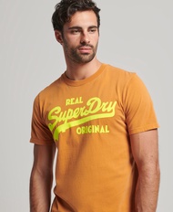 Superdry Vintage Logo Neon T-Shirt - Sudan Brown