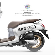 Cutting Sticker Sad Boy Meme Variations Motorcycle Car Sticker Words Gaul Embossed Cool On Dashboard Fender Visor Body Glass Helmet Laptop Hologram Reflective Waterproof Sticker Verification Exterior Side Body Matic Vario Beat Nmax Pcx Vespa Windshield