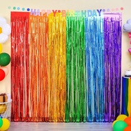 1step BIRTHDAY PARTY Curtain / Foil Curtain / Foil Backdrop / Foil Curtain / Curtain Fringe Curtain 
