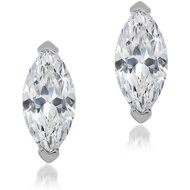 1.5 Ct Marquise 2 Prong Earrings Studs Pus Back 14K White Gold Simulate Diamond 925 Sterling Silver