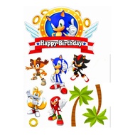 Custom SONIC Theme Cake Topper | Sonic Birthday Topper | Sonic Cake Decoration | Bucket Topper
