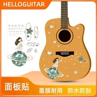 HELLOGUITAR Guitar Stickers Decorative Panel Stickers Folk Fingerboard Decals Unique Panel Stickers 
