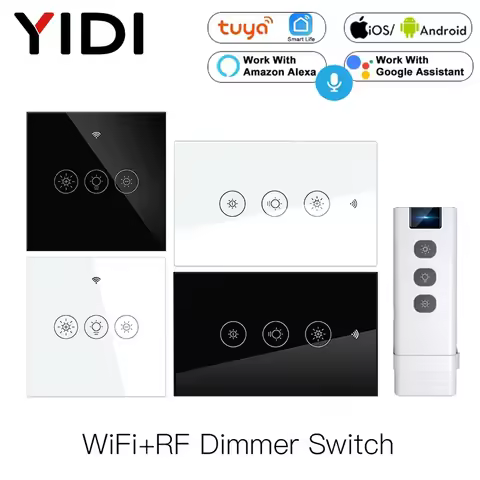 Tuya WiFi RF Smart Light Dimmer Switch 2/3Way Multi-Control Smart Life APP Remote Control Work with 
