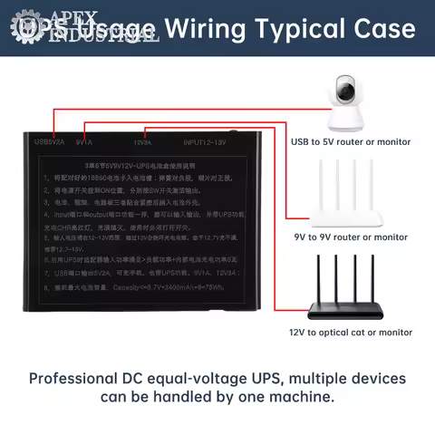 5V 9V 12V Output 6 x 18650 Battery UPS Uninterrupted Power Supply DIY Power Bank Box for House Route