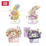 LOZ1951-68 Sejambak Bunga Pegang Tangan Sejambak Blok Bangunan Hadiah Bunga untuk Gadis Rakan Karib 