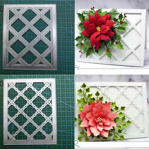 1PC Skeleton Background Frame Metal Cutting Die Scrapbook Paper Craft Background Frame Template Meta