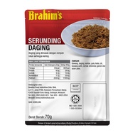 Brahim's Serunding Daging 70g Beef Meat Floss Halal Travel Food Ready To Eat Sambal Kering