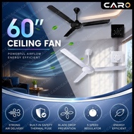 <CEILING FAN 60''> CEILING FAN 60'' WHITE/BLACK CEILING FAN 3 BLADE REGULATOR AC MOTOR KIPAS SYILING