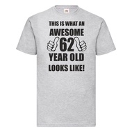 Super Cool Graphic T-Shirt "Celebrating The 62nd Birthday" 1 Cotton Round Neck Short Sleeves Suitabl