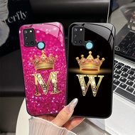 For Realme C17 7i RMX2101 RMX2103 Fashion Crown Initial Letter Couple Case RealmeC17 7i Lens Protect