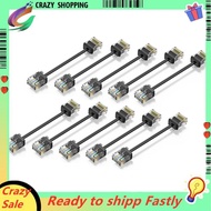 10Pack Cat6/Cat6a Slim RJ45 UTP Network Cord 10Gbps Cat 6 Patch Cable for Patch Panel to Switch Flex