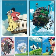Anime H-Howls M-Moving C-CastleS Painting Calligraphy Canvas Poster: Crease Free Waterproof Durable 