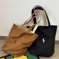 雙面帶 polo Ralph Lauren 拼色刺繡logo 帆布Tote Bag 肩咩袋