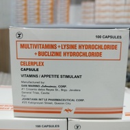 MULTIVITAMINS+LYSINE HYDROCLORIDE+BUCLIZINE CELERPLEX 100'S CAPSULE