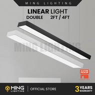 LED T8 Linear Light 4FT 2FT Double Casing Kalimantang Tube Fitting Ceiling Wall Lighting Office Ligh