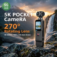 ​📷 SG Stock | 5K Pocket Camera 270° Rotating Lens | 4K 60FPS WiFi EIS