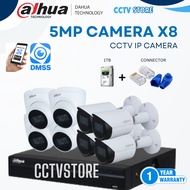DAHUA 5MP 8 CHANNEL IP CAMERA COMPLETE SET