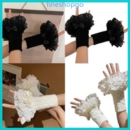 Fine Y2K Bridal Cuffs Sleeves for Wedding Party Black White Y2K Accessories