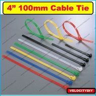 （束线带/扎带）4" 100mm Nylon Cable Ties Cable Tie Pengikat Kabel Locking Zip 100pcs