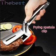 Stainless Steel Frying Shovel Clip Steak BBQ Tongs Fried Fish Spatula Clip Bread Oil Fry Food Clip