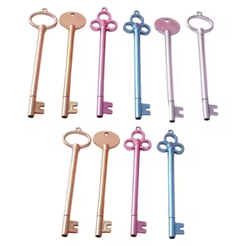 77UA 10Pcs Key Shaped Gel Pens Novelty Gel Pens Christmas Stocking Stuffer for Boy Girl Reward Birth