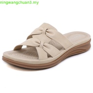 XES Ladies BSLCYS530 Plat Slide Wedge Sandals ( Beige/ Khaki )