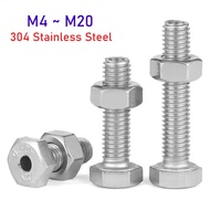 M4~M20 304 Stainless Steel Hollow Screw Outer Hexagonal Bolt Through-hole Screw And Hex Hexagon Nut 