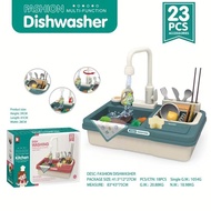 ❤️qqtoys❤️ของเล่นอ่างล้างจาน อ่างล้างจาน ซิงค์ล้าง อ่างล้างจานของเล่น ชุดครัว ซิ้งล้างจานเด็ก น้ำไหลจริง Dishwasher