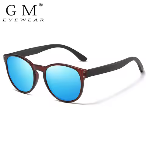 GM Polarized Sunglasses Men Women S5091 Brand Wooden Sunglasses Women Round Frame Classic Sunglasses
