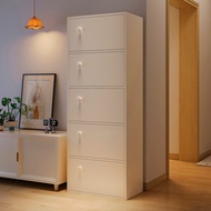 Storage Cabinet Dustproof Bookshelf with Doors Narrow Gap Living Room Display Cabinet 6JOU