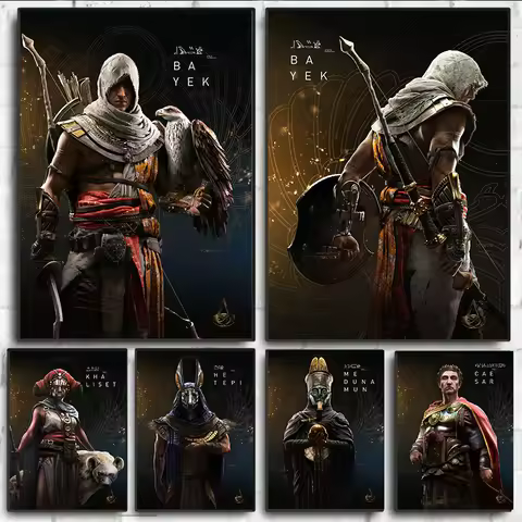 Assassin Origins Characters Posters and Prints Video Game Canvas Painting Wall Art Gaming Pictures H