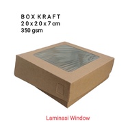 Box craft alas 20x20/22x22 WINDOW dus Brown Paper Laminate kraft box