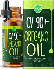 MAJU Oregano Oil Drops, Potent 90%+ Carvacrol (2 fl oz) Wild Mediterranean Essential Oil of Oregano 