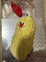 日本 GLADEE 啡黃色棉布花生造型收納袋 筆袋