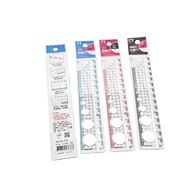Nanbaoxing Four-In-One Function Ruler 15CM Made In Taiwan Circle Protractor Color Marking Easy-To-Us