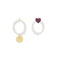 APM Monaco Love Smiley Asymmetrical Pearl Earrings Irregular Summer 2021 New Trendy Earrings