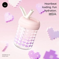 AKS Tritan Cute Straw Cup, Aesthetic Portable Water Cup for Students Girls Summer Outdoor