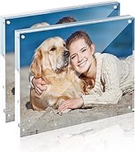 TWING 2Pack Acrylic Picture Frame 8 x 10 Magnetic Picture Frame Thickness 10+10MM Clear Picture Fram